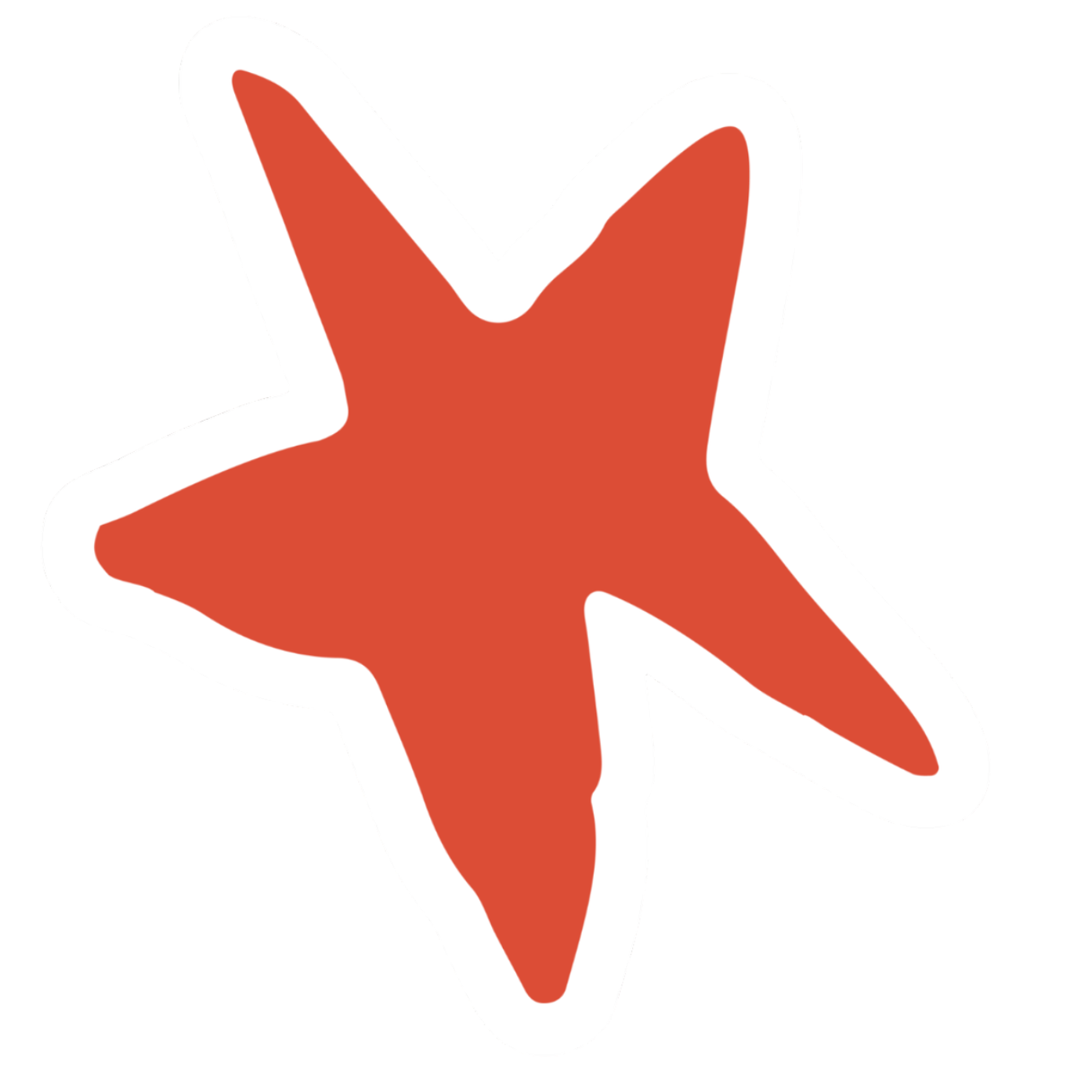 Red star shape on a white background