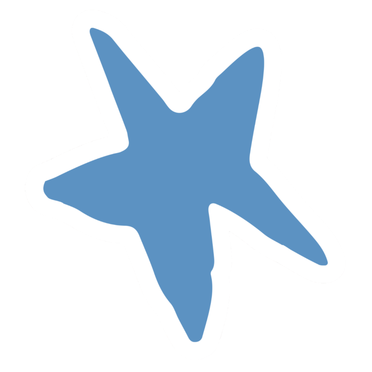Blue star shape on a white background