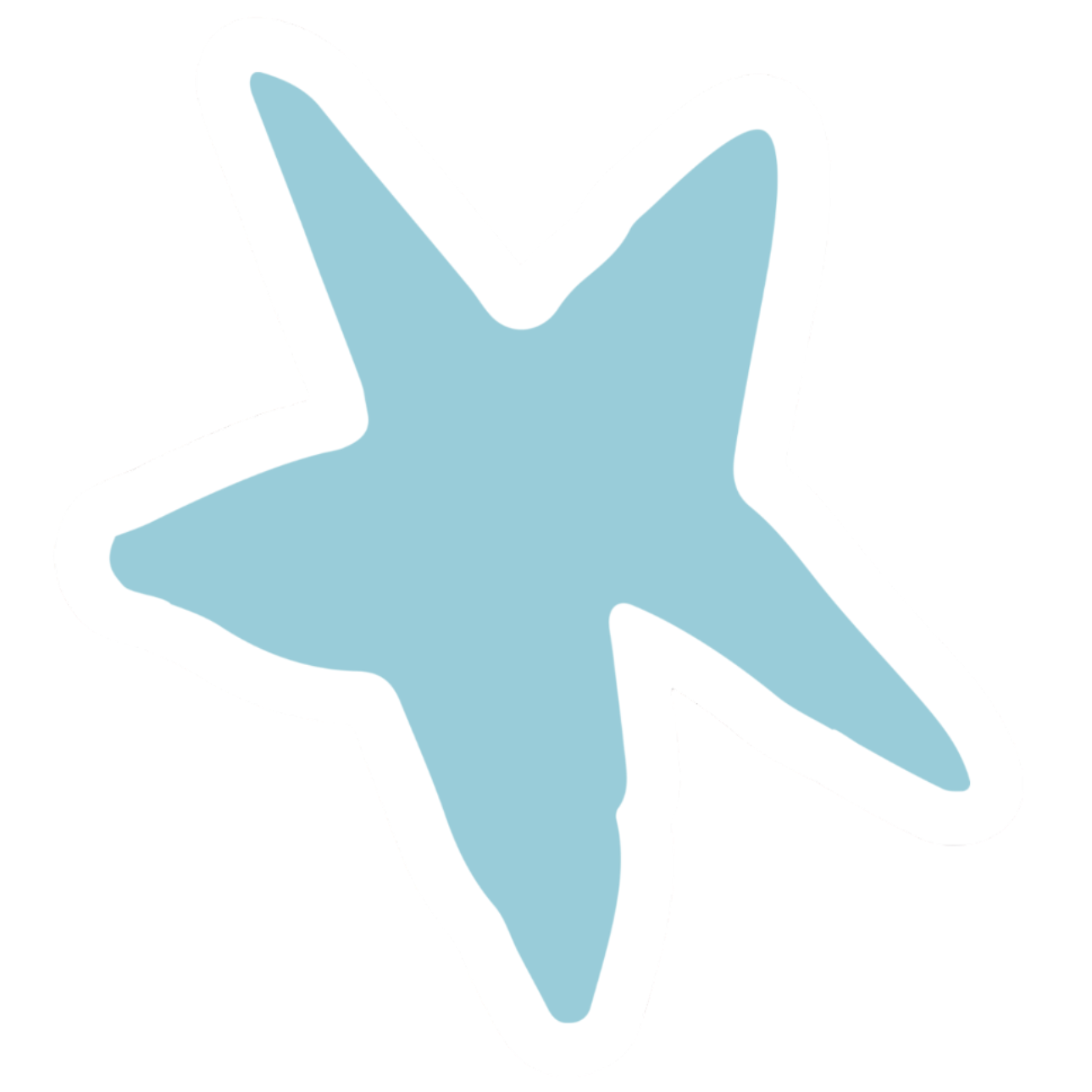 Light blue star shape on a white background
