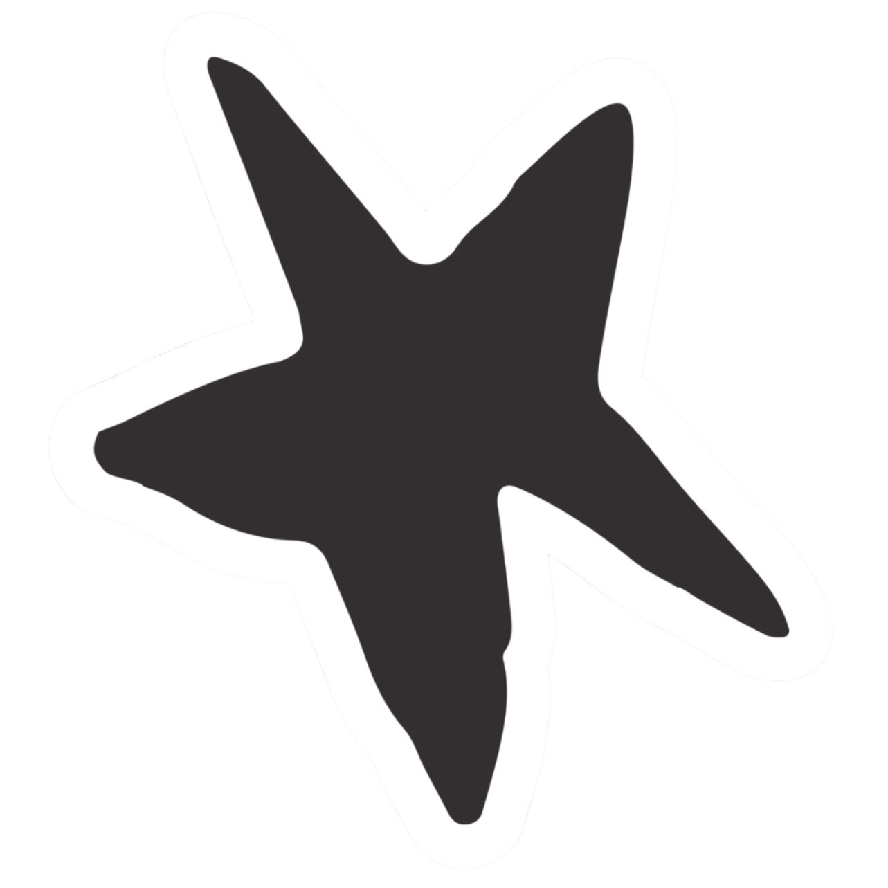 Black star shape on a white background