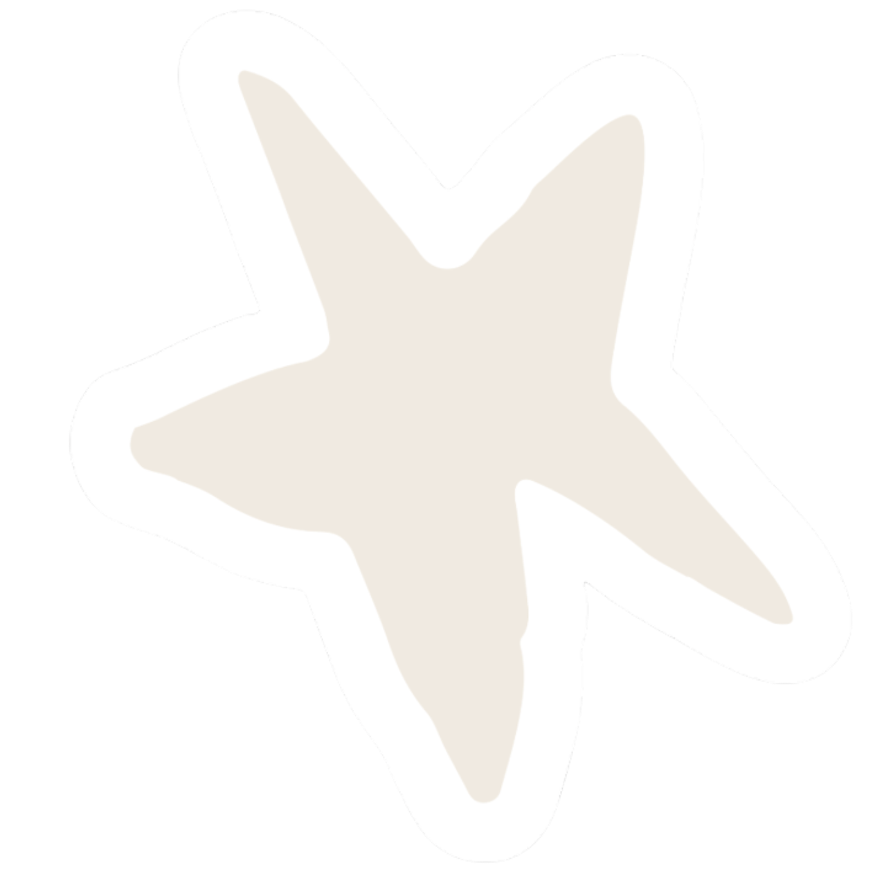White star-shaped object on a white background