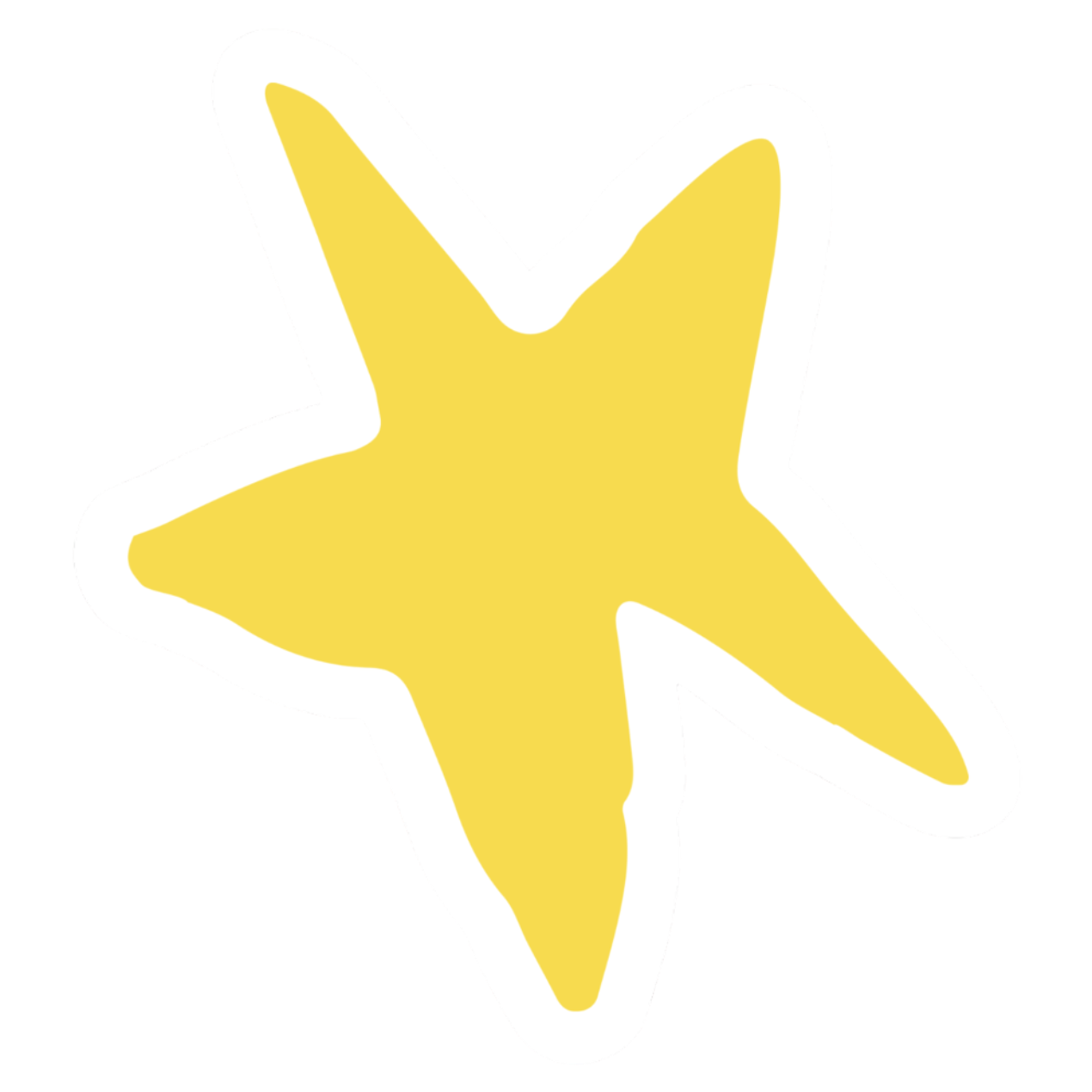 Yellow star shape on a white background