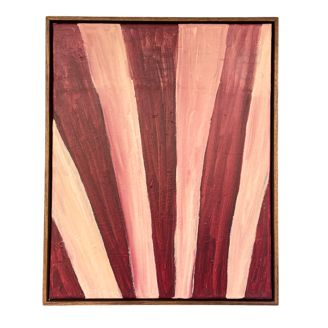 Stripes fading up and out, shades of red and pink