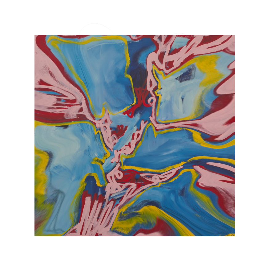 Abstract artwork with swirling colours on a white background. Marley Alvarez Sticker