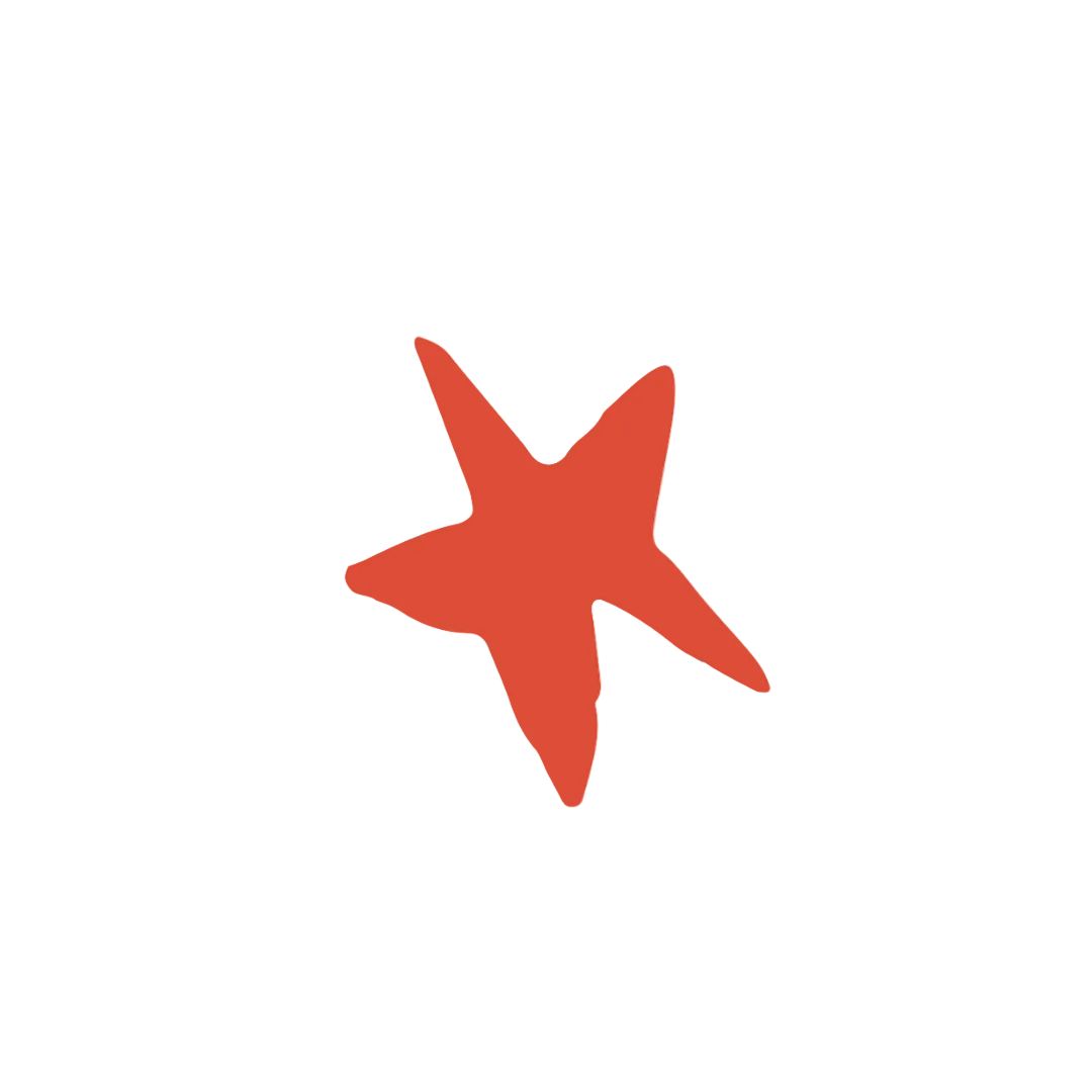 Red star shape on a white background